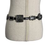 Brighton Concho Belt Black Leather Silver Medallion 1993 Vintage Photo 6