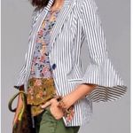 CAbi  Olé Bell Sleeve Navy Striped Blazer
Jacket Size 6 Photo 1