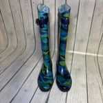 Ralph Lauren Polo Boots Womens Rossalyn Blue Camouflage Tall Rain Boots … Photo 2