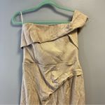 ZARA Dress Elegant Tan One Off Shoulder Strap Strap Dress Sz M NWT Midi Photo 5