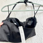 ZARA NWT  Sleeveless Sweetheart Halter Neck Crop Top Black Women's Size Medium Photo 4