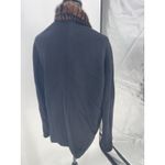 Vintage 100% Cashmere Coat Size M 1960s Black Long Brown Fur Collar Size M Photo 5