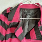 Sandro  Women's Dress Light Coat Lined Jacket Pink Black Striped Sz XL Photo 2