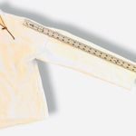 Designer Lime & Vine Raw Hem Exposed Rose Gold Zipper Neck Sweatshirt Sz Small White Photo 5