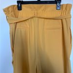 Women's Wide Legged Cropped Dress Pants Yellow Size L Photo 5