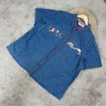 White Stag  Vintage Denim Button Down Shirt Cherry School Embroidered 22W/24W Photo 0