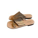 Free People  Mila Minimal Flat Sandals Metallic Slip-On Slides Casual Size 8 NIB Photo 1