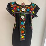 HandmAde Mexican Embroidered Dress NWOT Black Size M Photo 8
