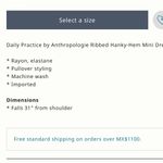 Anthropologie NWT DAILY PRACTICE x | Tennis Ribbed Hanky-Hem Mini Dress | XS Photo 3