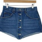 LF  Carmar Denim Y2K Pointed Hem Button Mini Skirt in Blue Size 29 Photo 3