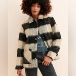 BLANK NYC Out Of Line Black and Beige Plaid Oversized wool-blend Shacket Womens M Photo 1