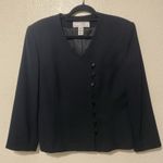Rena Rowan Vintage  for Saville Black 100% Wool Blazer Jacket 8 Button Size 14 Photo 1