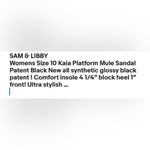 Sam & Libby  Womens Size 10 Kaia  Platform Mule Sandal Patent Black 4” Heel New Photo 9