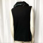Alberto Makali Vest size S Faux Fur Knit Blue-Green Black Tiger Stripe Luxe Y2K Photo 2