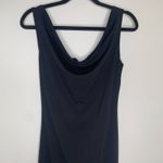 French Curve Black Draped Neck Back V Neck Sz Large Size M Photo 9