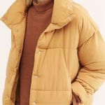 Free People Beige Gold Puffer Jacket Photo 1