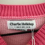 Anthropologie  NWT Charlie Holiday Small Penny Knit Sweater sunset pink stripe Photo 6