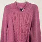 Karen Scott Cable Knit Pullover Pink Sweater Size Large Photo 2