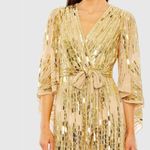 Mac Duggal NWT  CAPE BACK GEOMETRIC SEQUIN ROBE DRESS M 8 10 Photo 3