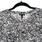 Who What Wear Black & White Paisley Print Linen Blend Tee Photo 1