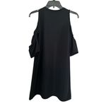 ZARA Trafaluc Womens Small Mini Shift Dress Cold Shoulder Solid Black Size S Photo 3