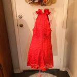 Double Zero Red Embroidered Ruffle Tier Halter Dress L Balletcore Cherry Girl Photo 2