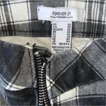 Forever 21 Women's Black and White Plaid Flare Jeans Photo 3