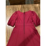 Phoebe Couture  A line Burgandy stitch detail short sleeve mini swing dress sz 10 Photo 8