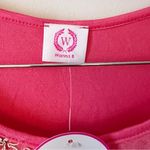 Wanna B Pink Lace Embroidered Floral Blouse Size Large NEW Short Sleeves Photo 2
