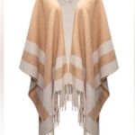 Walter Baker NWT  Verushka Poncho In Camel/Ivory One Size Photo 0