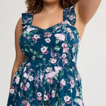 Torrid Melinda Floral Shorts Romper Blue Plus Size 2X Photo 0