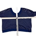 Free People Women's Blue Sequin Long Sleeve Pullover Cropped Sweater Size S Photo 2