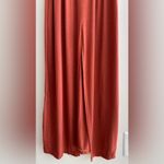 Boohoo  Stretch Midi Dress, Ruffled Off the Shoulder Sleeves, Burnt Orange, Size 6 Photo 8