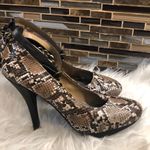 ShoeDazzle faux snake & chain heels‎ Brown Size 8 Photo 4