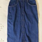 Vintage 70s Sears Denim Button Down Midi Skirt Photo 13