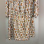 Sanctuary Elle Off Shoulder Boho Orange and Cream Print Dress Size L Photo 6