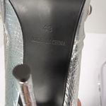 Womens Knee High Boots EU 43/12 Silver Metallic Croc Pointed Toe Coastal Cowgirl Photo 10