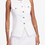 Madewell  Denim High Crewneck Vest in Tile White Size 0 #NU424 Photo 0