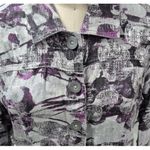 Chico's  100% Linen Shirt-jack Metallic Silver/Purple Sz 1 S/M NWOT Photo 6