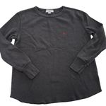 SUB_URBAN RIOT Sub Urban Riot Top Womens X Small Black‎ Thermal Heart Embroidered Crew Neck Photo 0