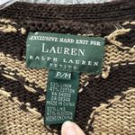 Ralph Lauren Lauren  Hand Knit Cardigan Sweater Animal Zebra Academia Women's PM Photo 2