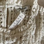 Madewell NWT  White Floral Eyelet Pintuck Sleeve Mini Dress M Boho Cottagecore Photo 1