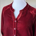 Natural Life  Laid Back Velvet Button Down Top Photo 3