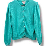Lilly Pulitzer  Vintage White Label Cardigan Women’s Size MP Turquoise‎ Knit Photo 0