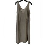 Eileen Fisher Smoke Silk Georgette Crepe Surplice V Neck Layered Dress XL $278 Photo 4