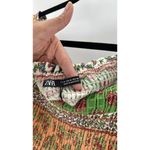 ZARA  printed top  Ruffled straight neck Crop smocked linen blend festival beach Photo 3