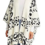 Roffe Leopard Print Ivory Black Soft Fuzzy Knit Shrug Open Front One Size Size undefined Photo 0