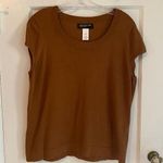 Jones New York Jones NY Collection Silk Blend Brown Cap Sleeve Top Size Large Photo 0