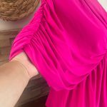 EXPRESS  Fuchsia Draped baby doll Blouse Photo 3