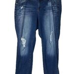 Torrid  Jeans Straight Leg Distressed Mid Rise Medium Blue Wash Women’s Size 18 Photo 0